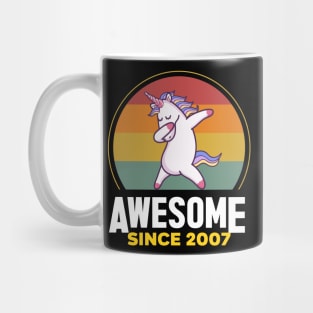 Unicorn Cute, Awesome Since 2007, Born In 2007 Birthday Mug